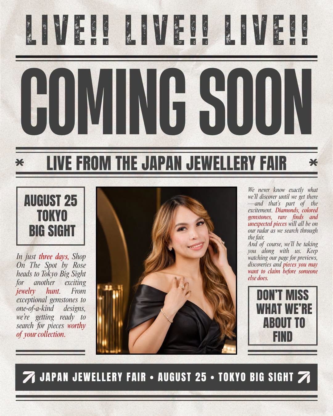 Coming soon live from the Japan Jewelry Fair announcement