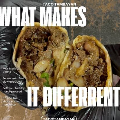 What makes Taco Tambayan's burrito different campaign artwork